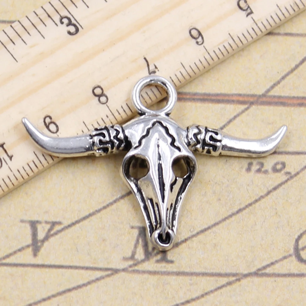 

10pcs Charms skull bull ox star head 31x45mm Antique Silver Plated Pendants Making DIY Handmade Jewelry Factory Wholesale