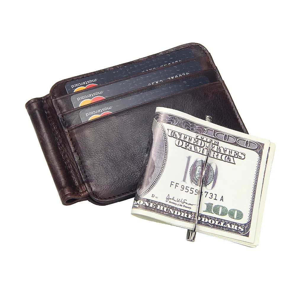 Men/'s Womens Vintage Leather Credit Card Holder Bifold Wallet Money Holder Purse