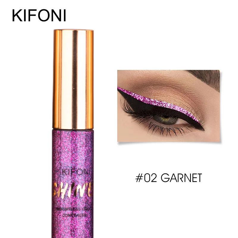 KIFONI Glitter Eyeliner Waterproof Makeup Eye Liner Pencils Long Lasting Shimmer White Blue Color Brand Liquid Eyeliner - Цвет: 02