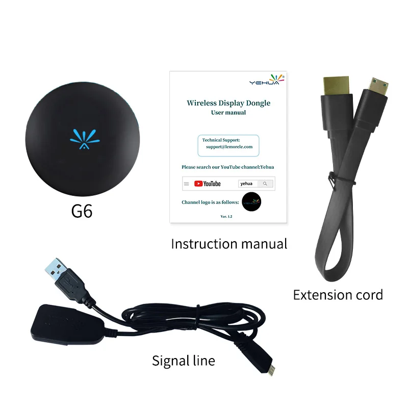 YEHUA G6 1080 P HD ТВ Stick беспроводной WiFi дисплей ключ приемник 2,4G/5G Media видеостример HDMI Miracast Airplay ТВ коробка