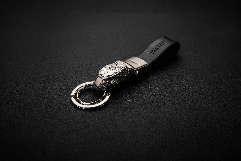 

Kwheel Wonderful Gift Genuine Leather Key Chain Alloy Key Ring Universal Car KeyChain Fashion Car-styling Free Shipping