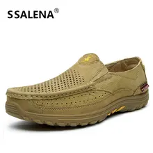 Mens Hollow Out Formal Shoes Classic Genuine Leather Casual Dress Shoes Male Breathable Slip On Working Loafers AA20574