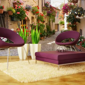 

Europe Wall Papers Mediterranean Street Photo Wallpaper Mural Carta Da Parati 3D Living Room Self Adhesive Vinyl/Silk Wallpaper