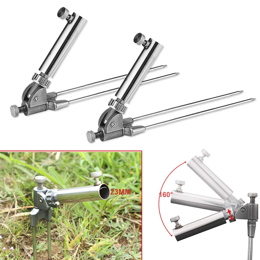 

Fishing Rod Holder Outdoor Tools Adjustable Angle Easy Install Ground Stand Tackle Support Bracket 360 Degree Stainless Steel