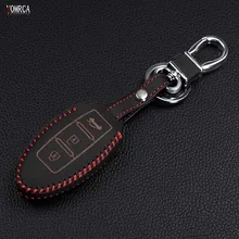 Special offer top layer Leather remote control car keychain key cover Case for Nissan Tidda Livida X-Trail T31 T32 3 buttons