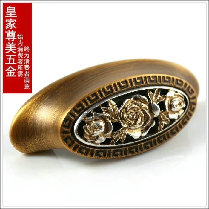 

Ceramic Knobs Counter Authentic Antique Carved Bronze Continental Kf01-2 Coffee Handle Wardrobe Knobs Cabinet Drawer Pull Knob
