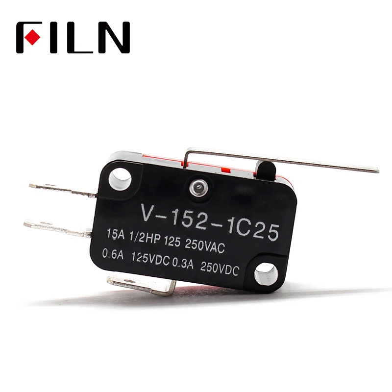 1Pcs V-152-1C25 Roller Lever Arm SPDT 1NO 1NC Micro Limit Switch 3 Terminals Momentary (3)