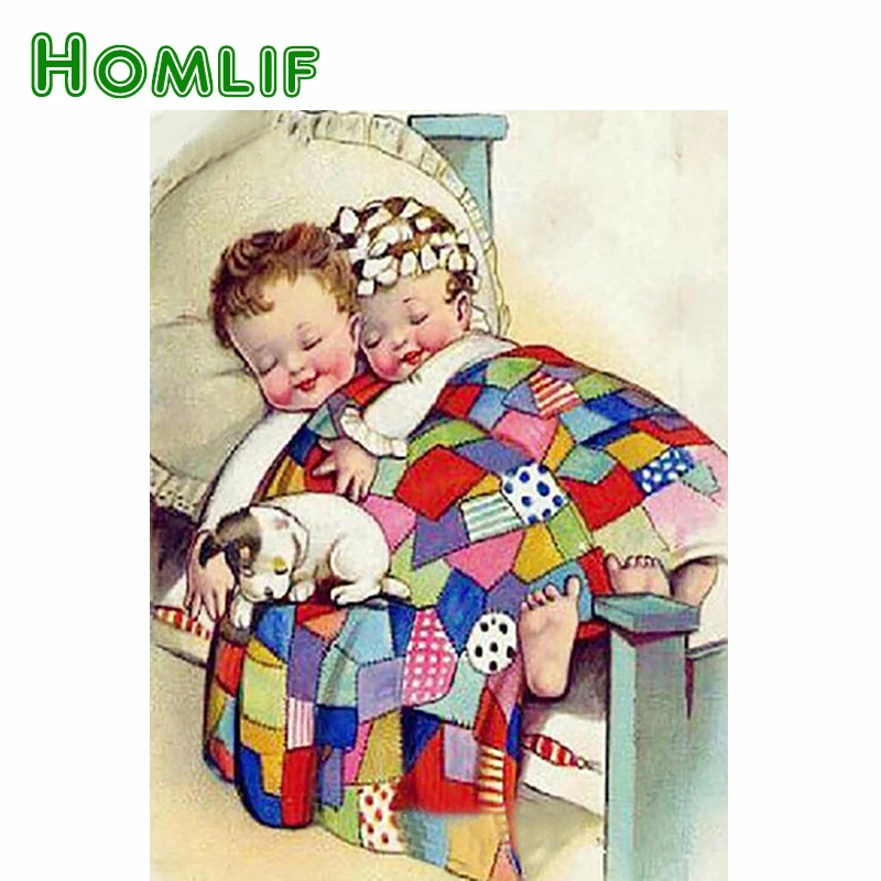 HOMLIF алмазов картина квадрат/круглый &quotс принтом в виде персонажей из