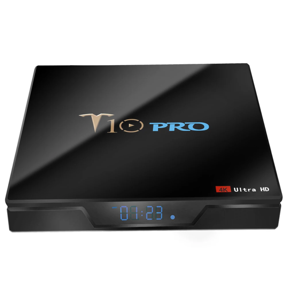 T10 PRO Smart Android 8,1 tv Box S905X2 Четырехъядерный 4K UHD 4 Гб+ 64 ГБ tv Box двухдиапазонный WiFi Bluetooth 4,1 HD медиаплеер светодиодный экран