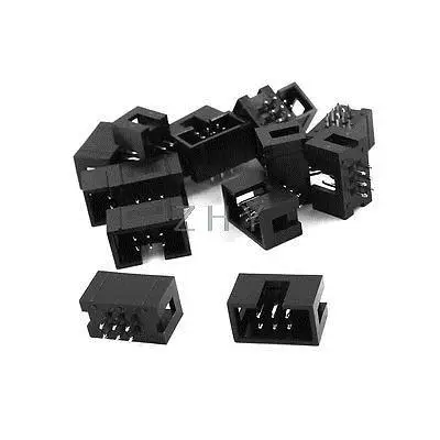 

15Pcs DC3-6P 2x3 Pins 2.54mm Pitch Straight Connector Pin IDC Box Headers