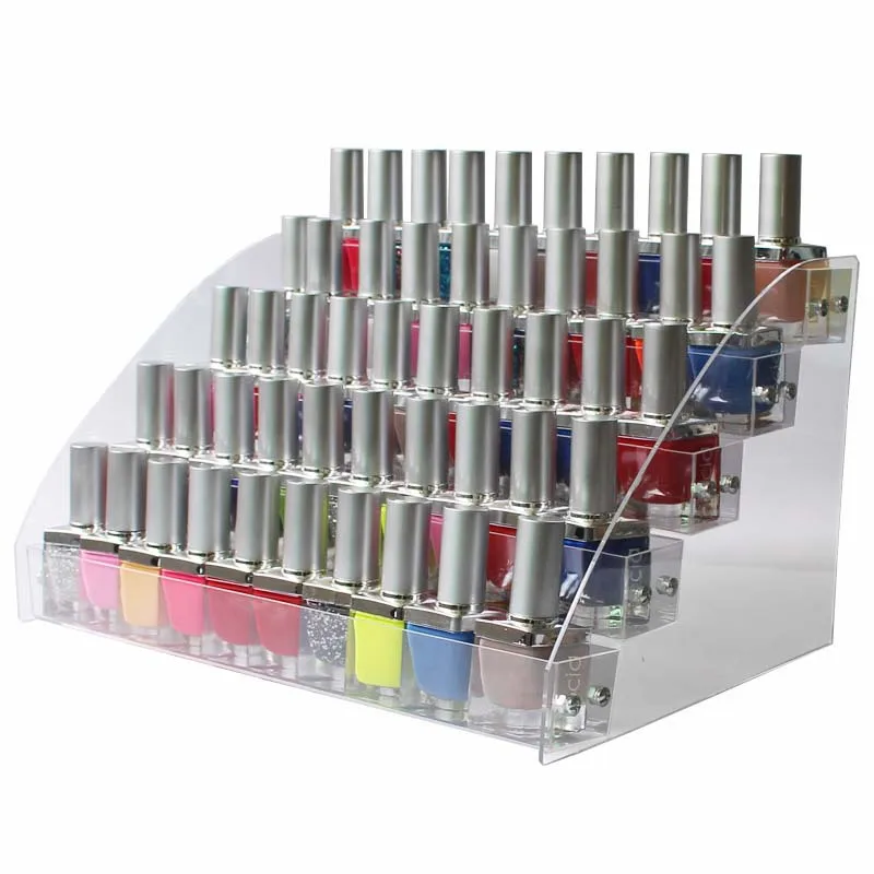 New Transparent Makeup Storage Organizer 2-3-4-5-6-7 Layers Nail Polish Rack Display Shelf Cosmetic Organizer Household Storage