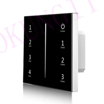 

85-265VAC 4 Zones Touch panel 0/1-10V Dimmer T18-1 High Voltage Input 20mA Switching current Touch Panel Wall Mount 1-10V Dimmer