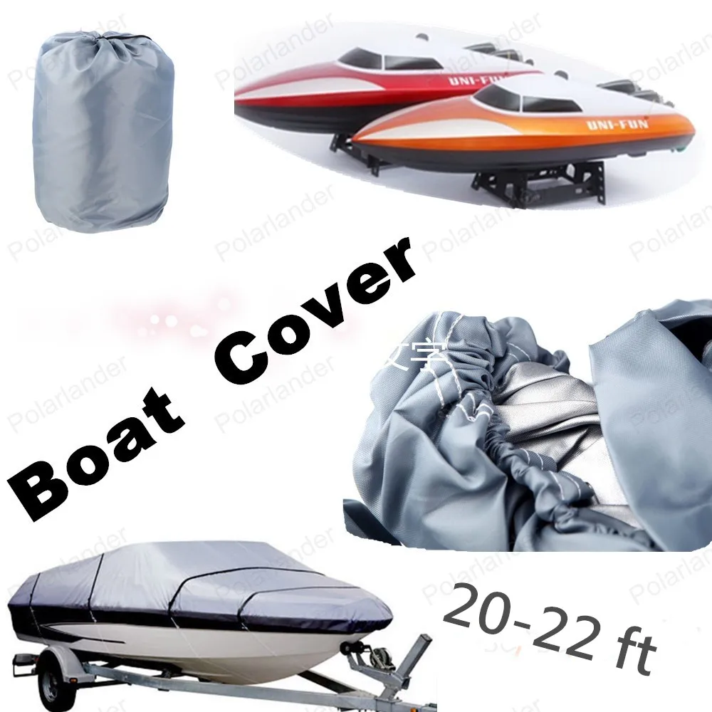 

HOT SELL Grey Extra Heavy Duty Boat Speedboat Cover 20 21 22 ft Waterproof Fish - Ski V-Hull 100inch