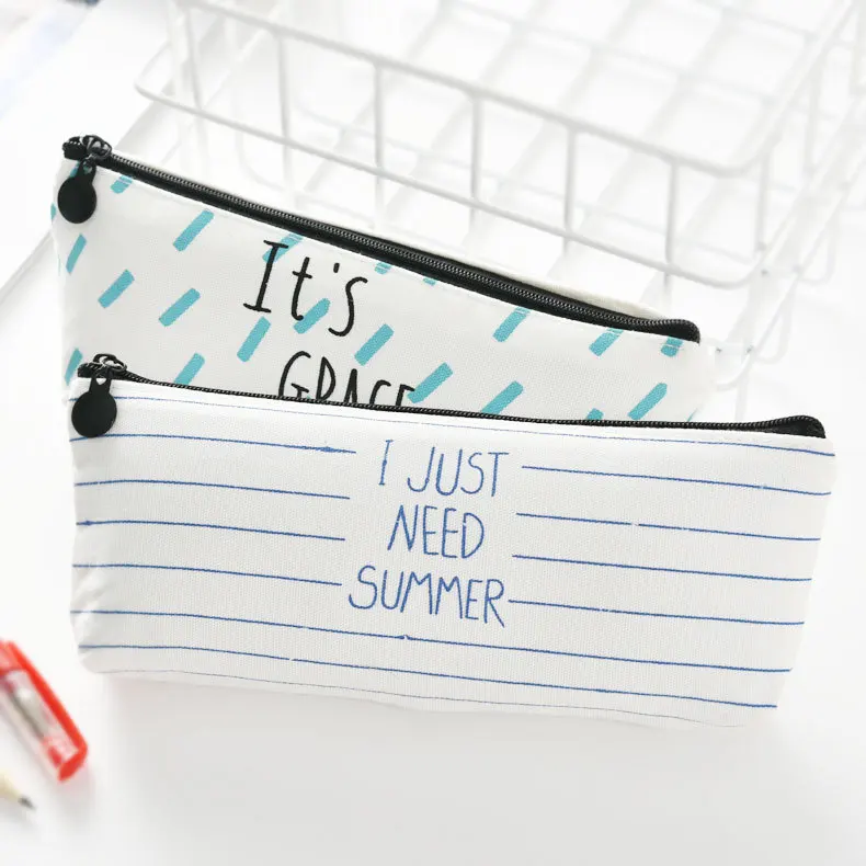 

Simple Canvas Pencil Case Pencil Bags School Stationery Organizers For Girls And Kids