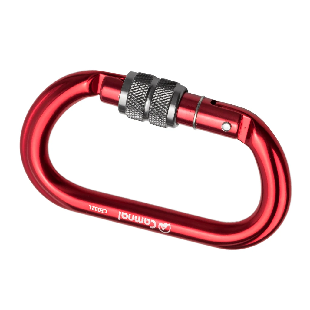 Perfeclan Rock Screw Gate Auto Locking Carabiner Climbing Safety D Type Hook Aluminum Auto Lock Screwgate D Carabiner