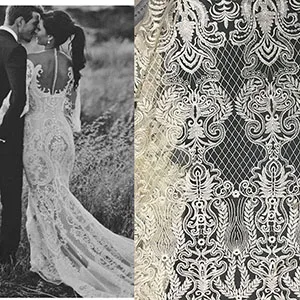 

swiss lace fabric, French net Lace for Ladies geometric ivory color applique nigerian lace fabrics for wedding 2017