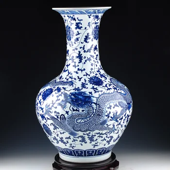 

Jingdezhen ceramics hand-painted porcelain vase French underglaze dragon vase modern Home Furnishing ornaments