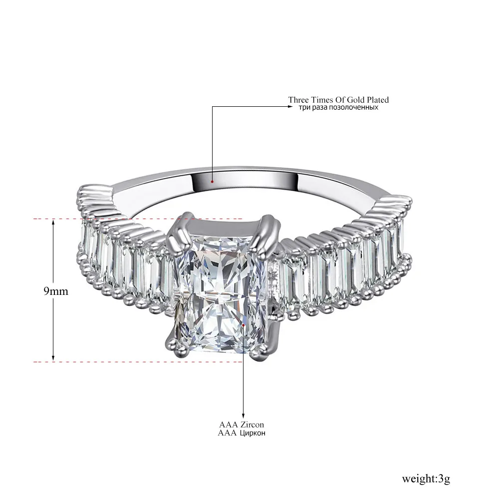 Prong Setting Rectangle Crystal Ring | Muduh Collection