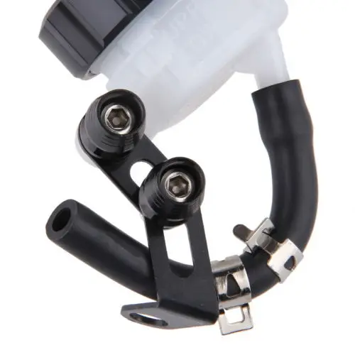 Qiilu Motorcycle Brake Clutch Cylinder Fluid Reservoir Tank Oil Cup with Mounting Bracket Set for Aprilia Ducati Honda