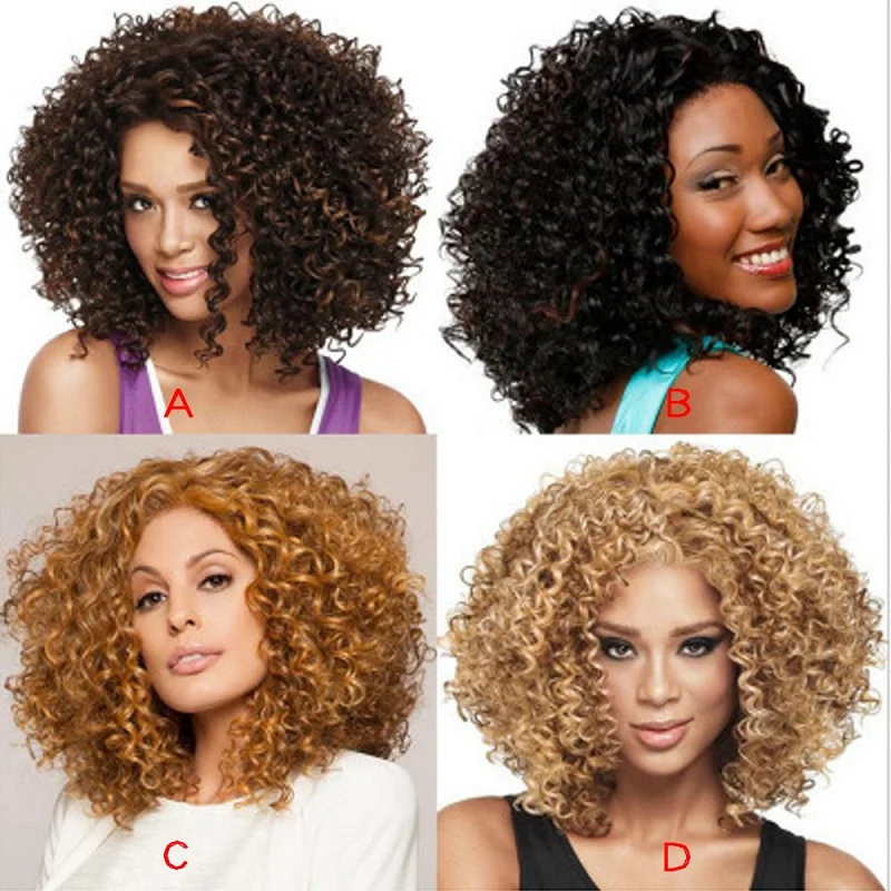 

Cosplay Wig Short Curly Hair European and American Brain Wigs Black Short Curly Hair Chemical Fiber Wig Human Hair