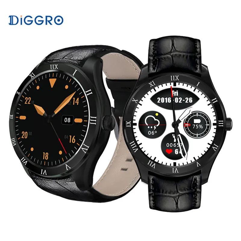 

Bluetooth 4.0 Diggro DI05 Smart Watch 512MB+8GB 3G NANO SIM Card WIFI GPS Calling Heart Rate Monitor Weather Health Reminder