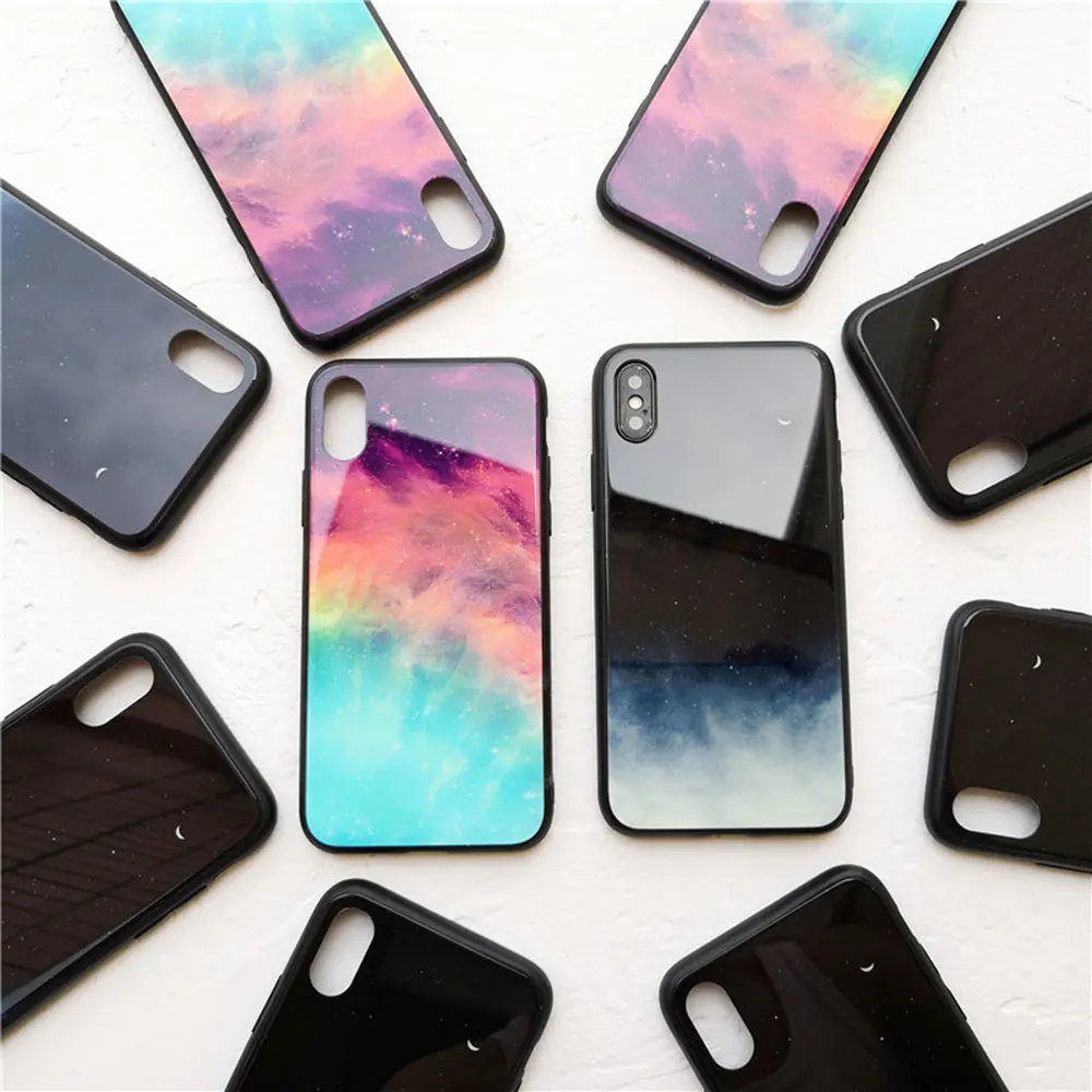 

KISSCASE Fashion Starry Sky Phone Cases For Huawei P Smart 2019 P30 P20 Lite Mate 20 Pro Back Cover For Honor 8X Glass Case