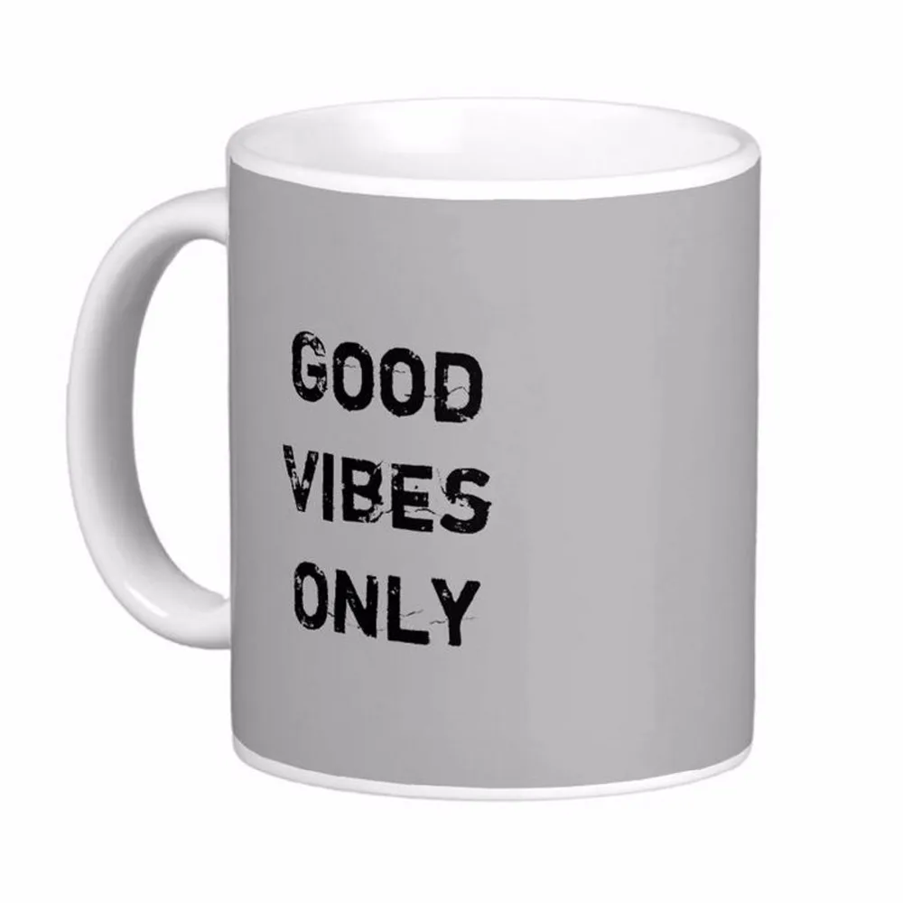 Белая кофейная кружка Good Vibes керамическая LVSURE для путешествий подарок на заказ|mug