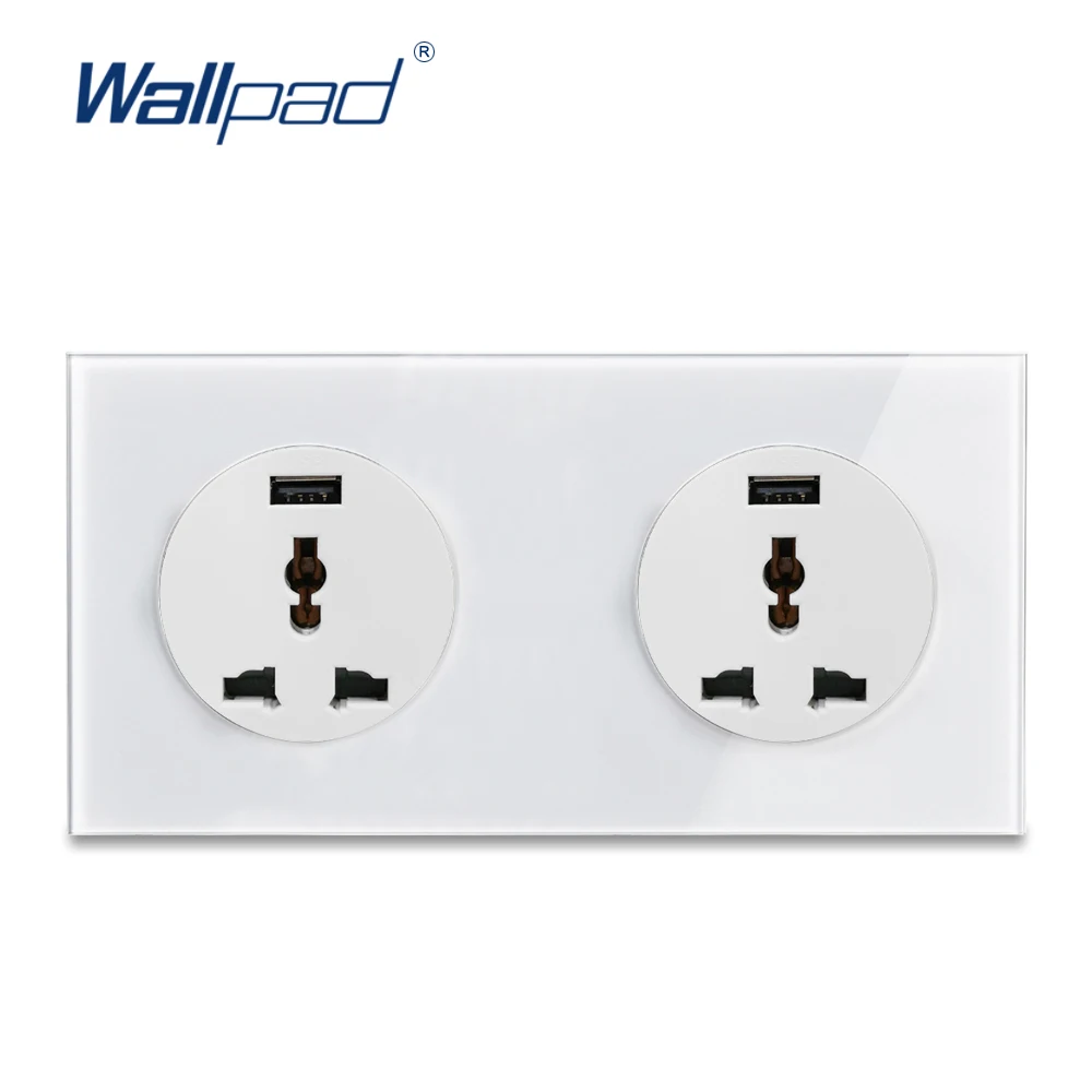 Wallpad L6 EU UK US универсальная двойная настенная розетка электрическая с 2 usb портами 1