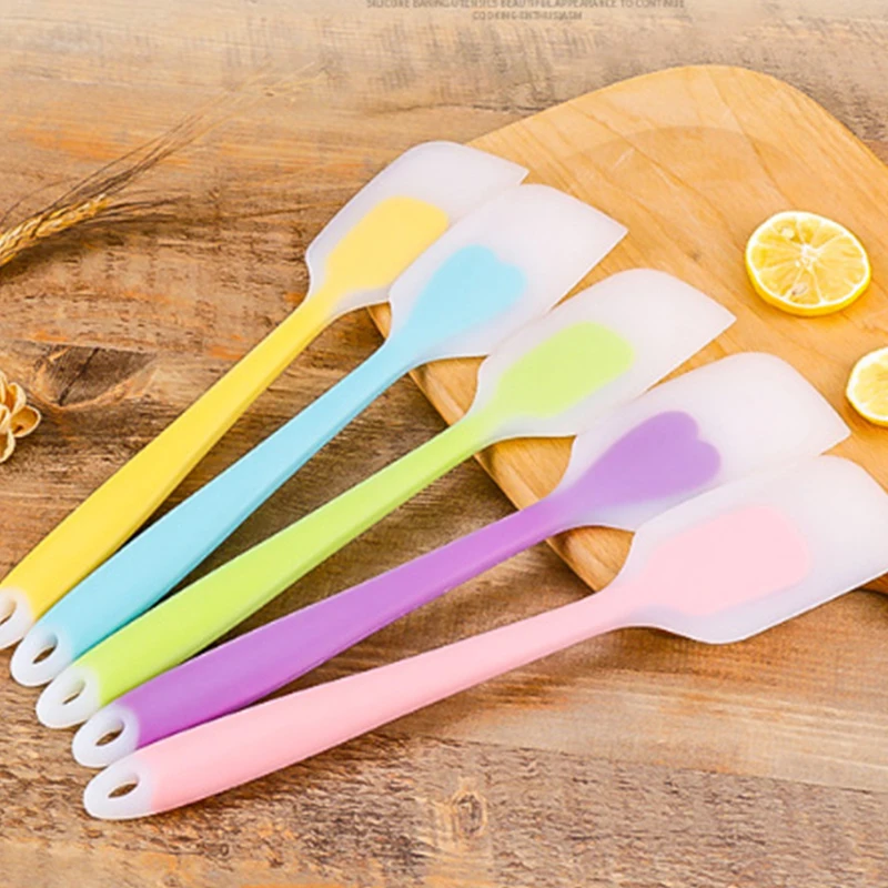 

Silicone Cake Scraper Food Grade Cream Spatula Mixing Batter Scraper Brush Butter Mixer Brushes Kitchen Bakeware Tools