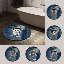 Высококачественный ковер милый кот творческая тенденция 3D узор 60*60 см площадку отверстие ковбой кошка Подушечка Для стопы коврик для ванной комнаты коврик CL0402