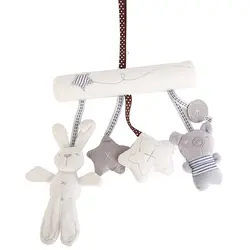 Музыка Развивающие погремушки прогулочная коляска Детские Кролик звезда форма плюшевые игрушки, забавные детская кровать висячая кукла