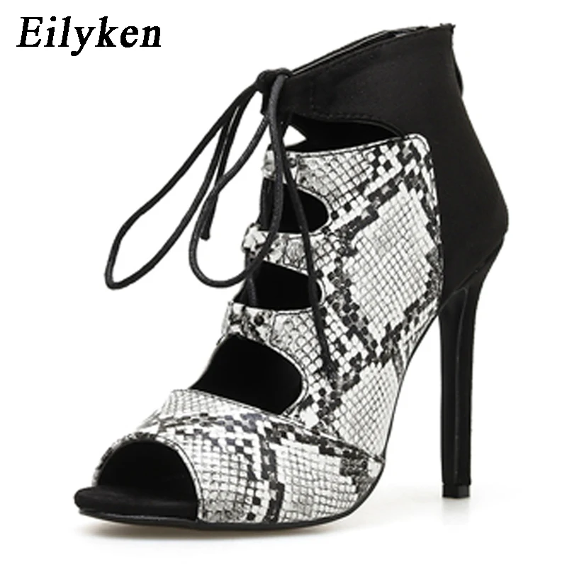 

Eilyken high heels Print Serpentin Ladies Summer shoes Zapatos mujer Woman Sandals Gladiator Sexy Pumps Sandals Size 35-40