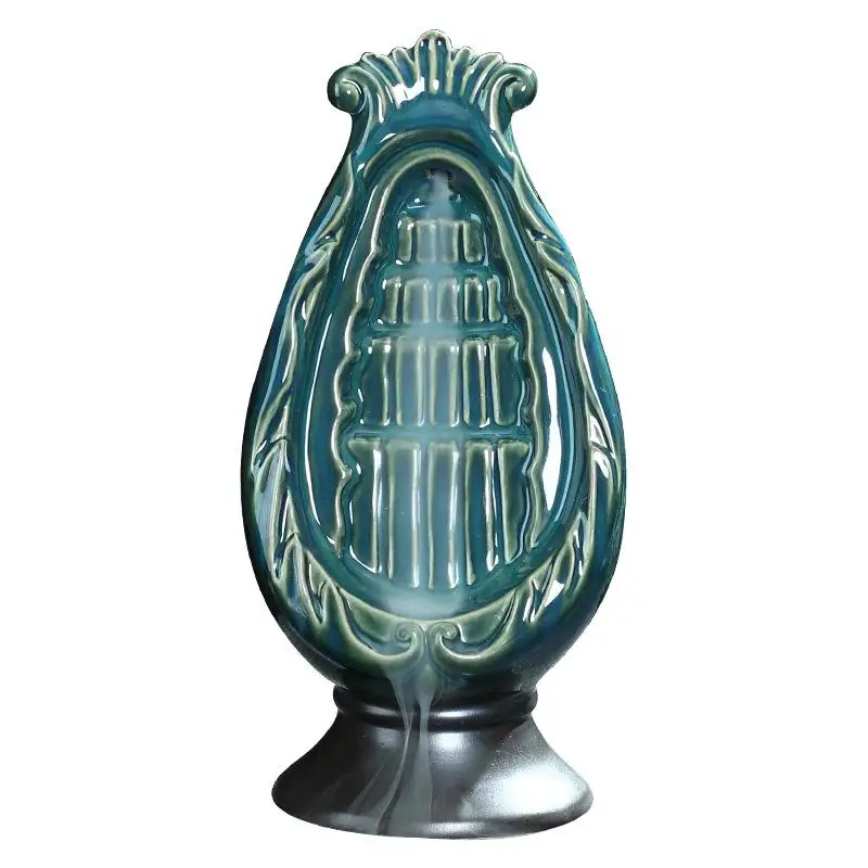 

Traditional Ceramic Backflow Incense Burner Censer Smoke Waterfall Incense Holder Office Teahouse Table Desk Decoration