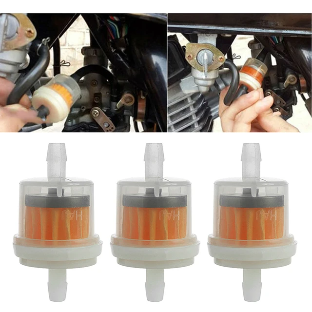 3Pcs*1/4" 6 7mm Motorcycle Hose Inline Fuel Gas Filter For Honda Yamaha