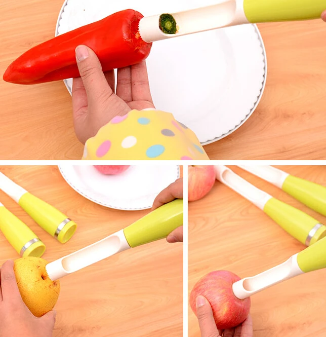 

2pcs/lot creative Apple pear fruit Corers slicer peeler cutter parer knife plastic fruit tools good helper vegetable tools