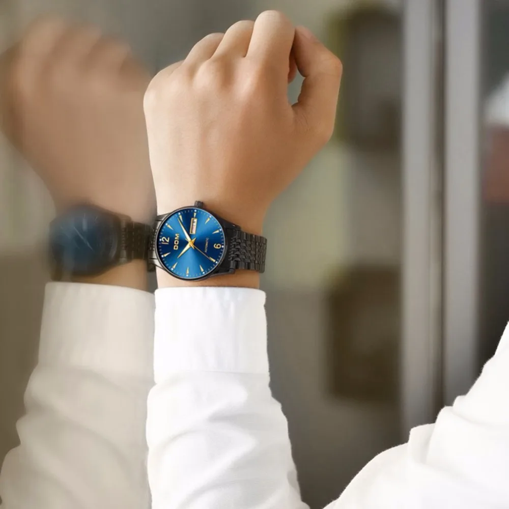 Механические часы DOM автоматические мужские лучший бренд роскошный стальной