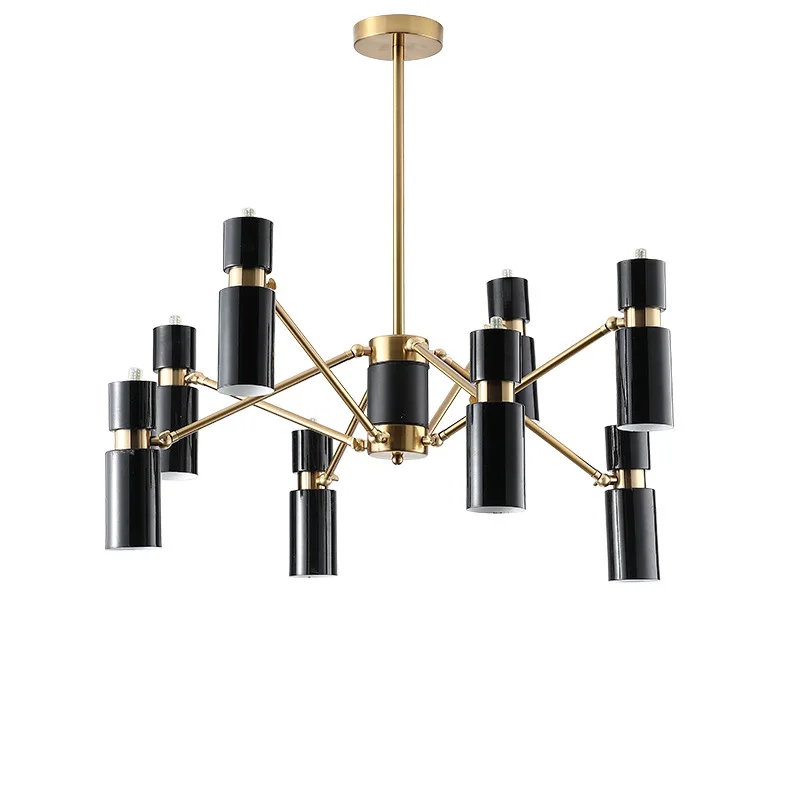 Modern black LED chandelier Nordic Aluminum lighting study dining living room hanging lamp bedroom home fixtures