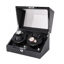 Профессиональный Черный Автоматический Mute Watch Winder Box для наручных часов, механические часы, инструмент для ремонта часов(штепсельная вилка США 100-240 В