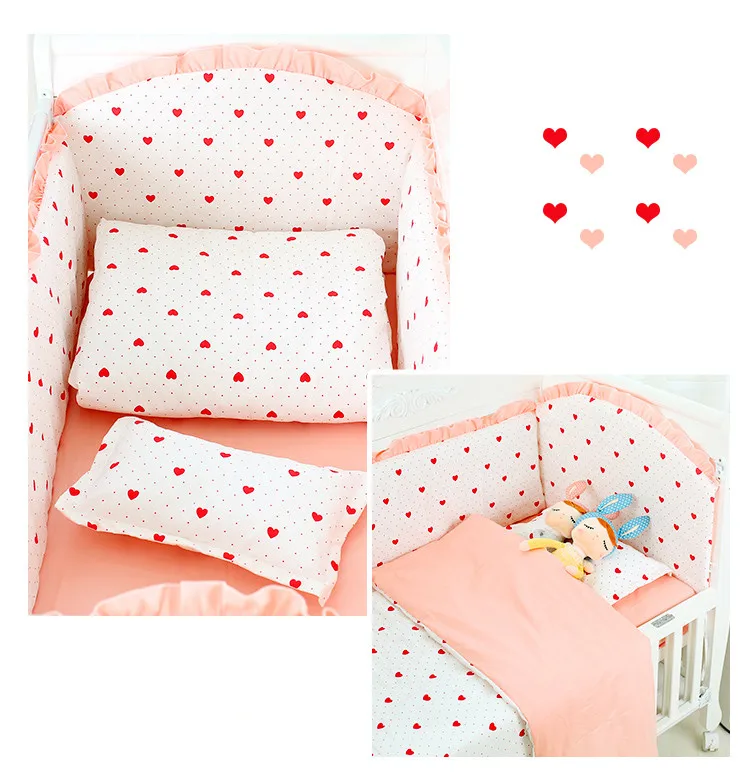 6 шт. хлопковые детские бортики для кроватки постельный комплект для детей постельные принадлежности Простыня Кровать для новорожденных