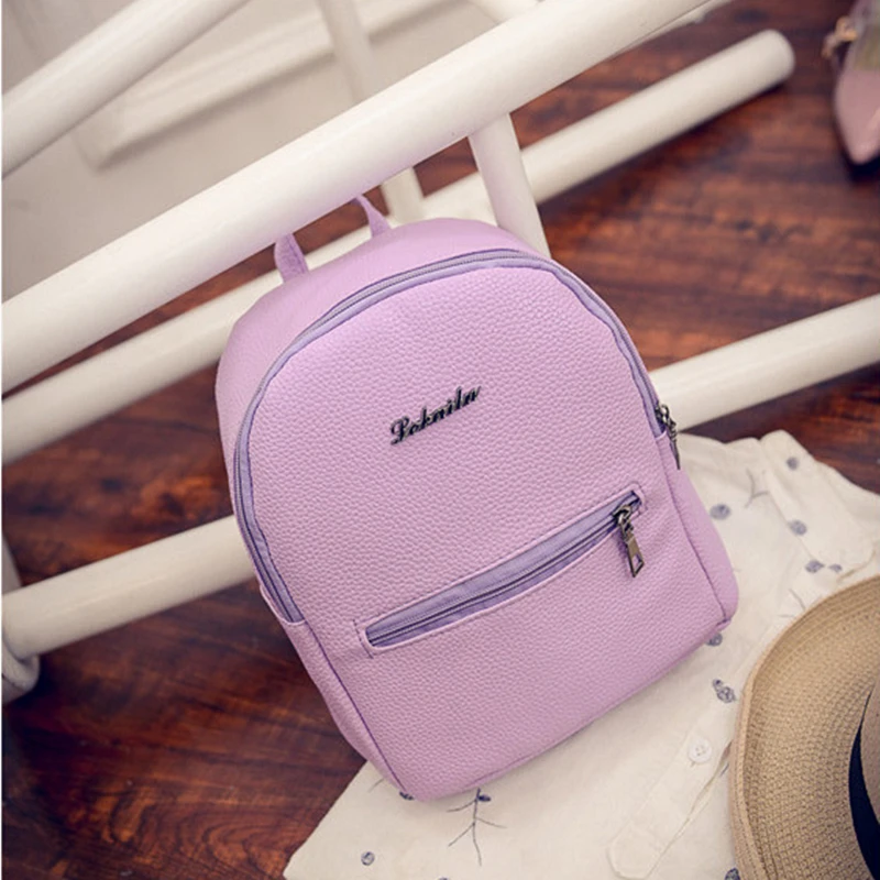 

Mini Candy Colors Backpacks Ladies Soft Leather Women Bag Pouch Children Girls Backpack For School Shoulder Bag Mochila Feminina