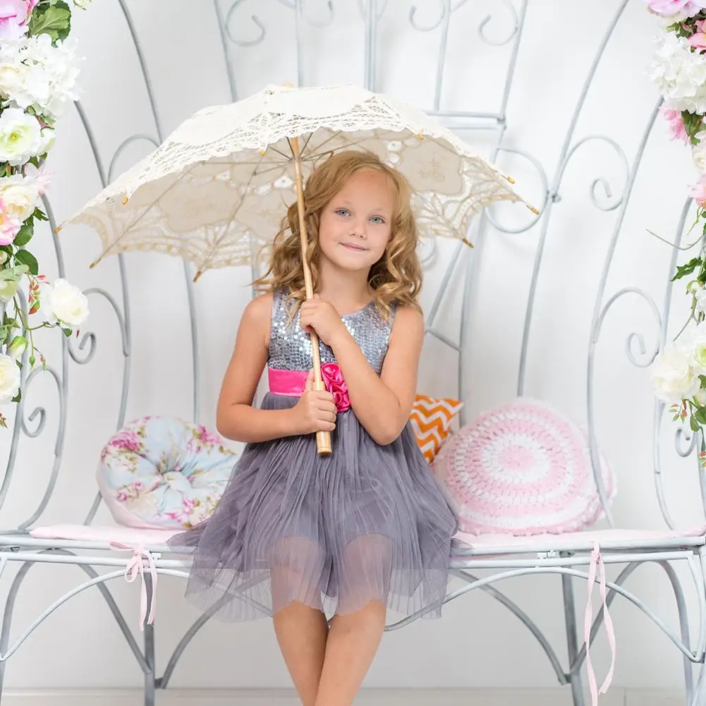 

European Style Hollow Wedding Decoration Umbrella Handmade Lace Parasol Children Clothes Photoprop Decoration Umbrella