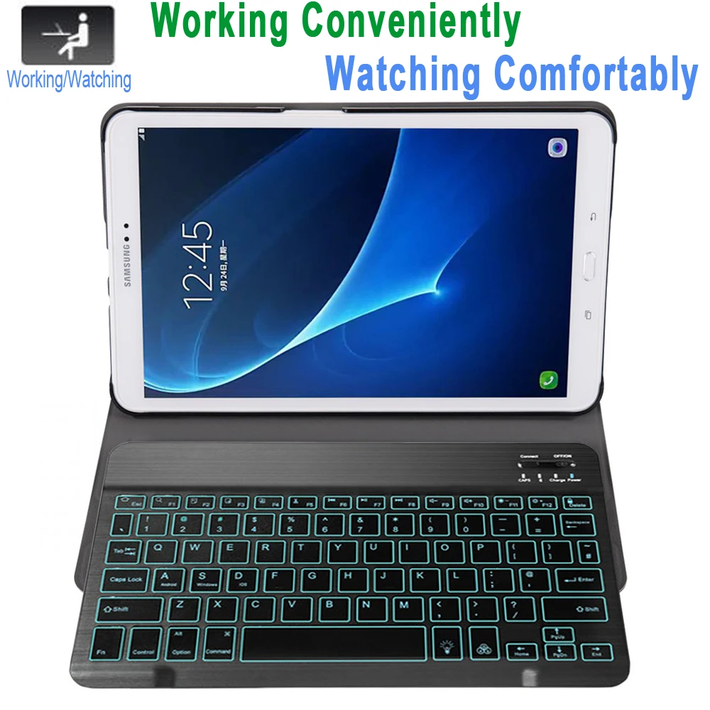  Case for Samsung Galaxy Tab A A6 10.1 2016 Keyboard Case T580 T585 SM-T580 SM-T585 Cover 7Color Bac