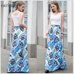 Новый Для женщин Винтаж Floral Midi Skirt Для женщин принтом в стиле ретро летняя юбка Femme элегантный Высокая талия юбка