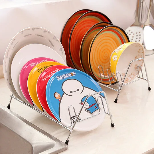 

2016 Stainless Steel Kitchen Accessories Desktop Dish Rack Plates Drainer Drying Rack for Dishes Dinnerware Shelf Storage Rack