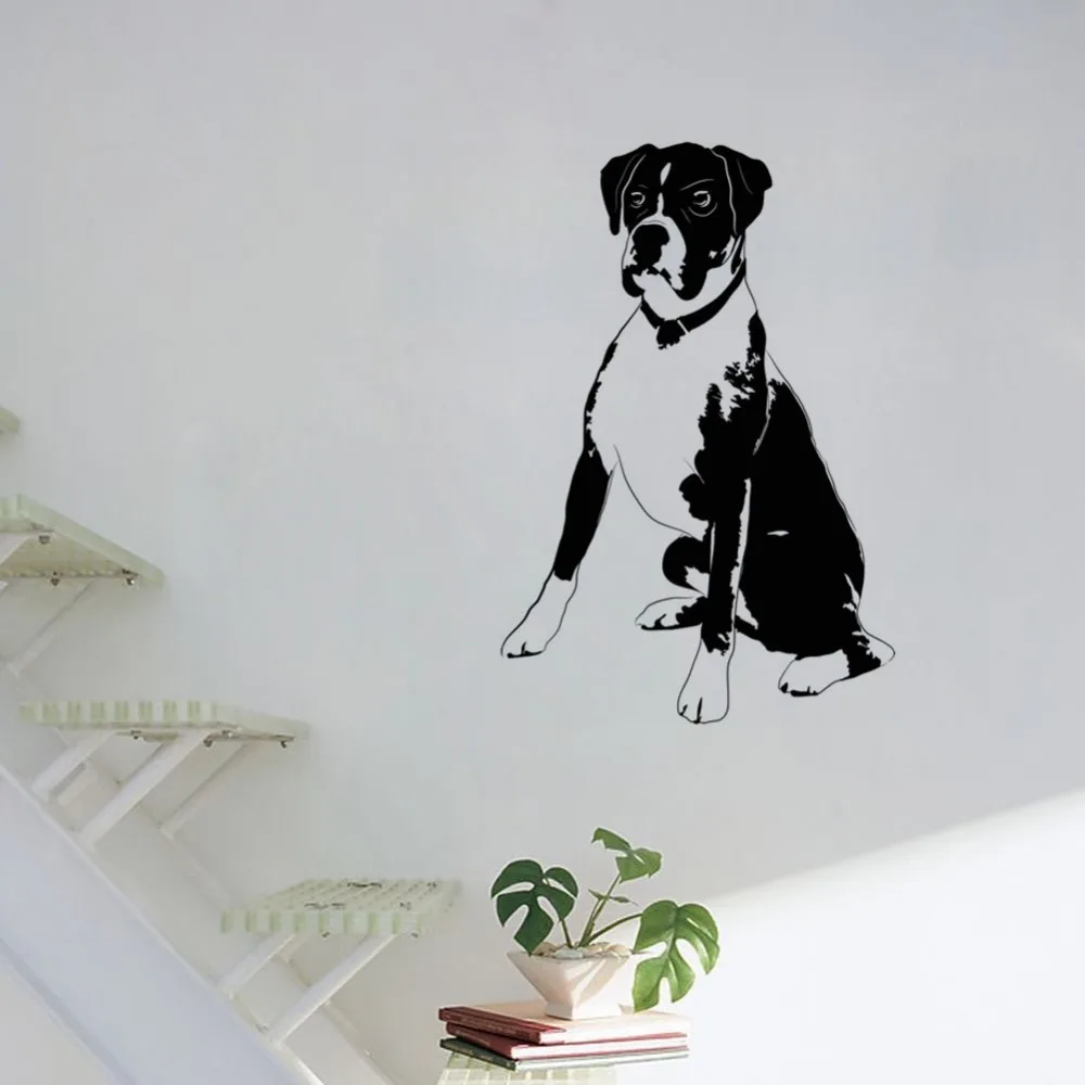 

Waterproof Vinyl Boxer Dog Wall Stickers Hollow Out Living Room Decoration Wall Mural Animal Wall Mural For Home Decor Y-441