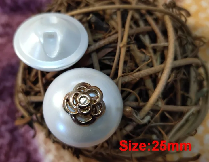 

New 10 pieces Fashion high-grade pearl Resin jacket buttons shirt Sweater button Decorations accessories 25mm Free shipping