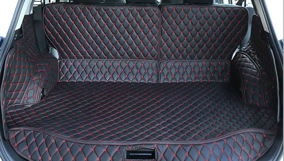 

Luxury 5 Pcs 3 Colors Cargo Liner Car Trunk Mat For TOYOTA RAV4 2016 Carpet Interior Floor Mats Leather Pad Car-Styling