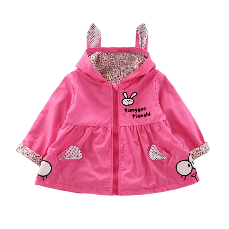 

Cute jacket for girls Baby Girl Clothes Cartoon Rabbit Print Casual Hoodie Zipper Coat Childrens' jacket Tops