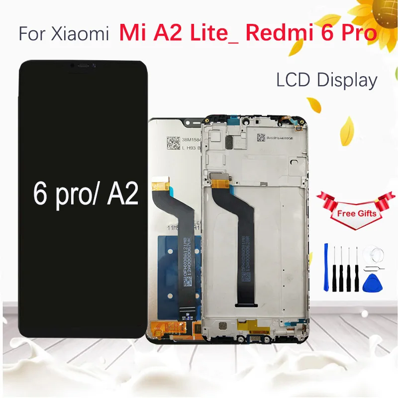 

5.84" For Xiaomi Redmi 6 Pro LCD Display Touch Screen Digitizer Assembly with Frame For Xiaomi Mi A2 Lite LCD 2280*1080