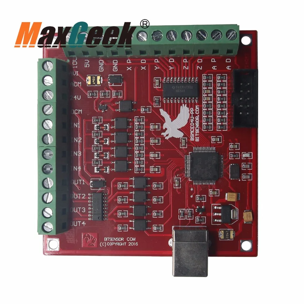 Maxgeek USB MACH3 числового программного управления 100 кГц коммутационная плата 4 оси